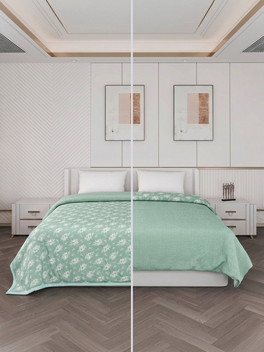 Printed Double Bed 2 Ply 470 GSM Blanket for Winter (Abstract), Weight 2.5 kg