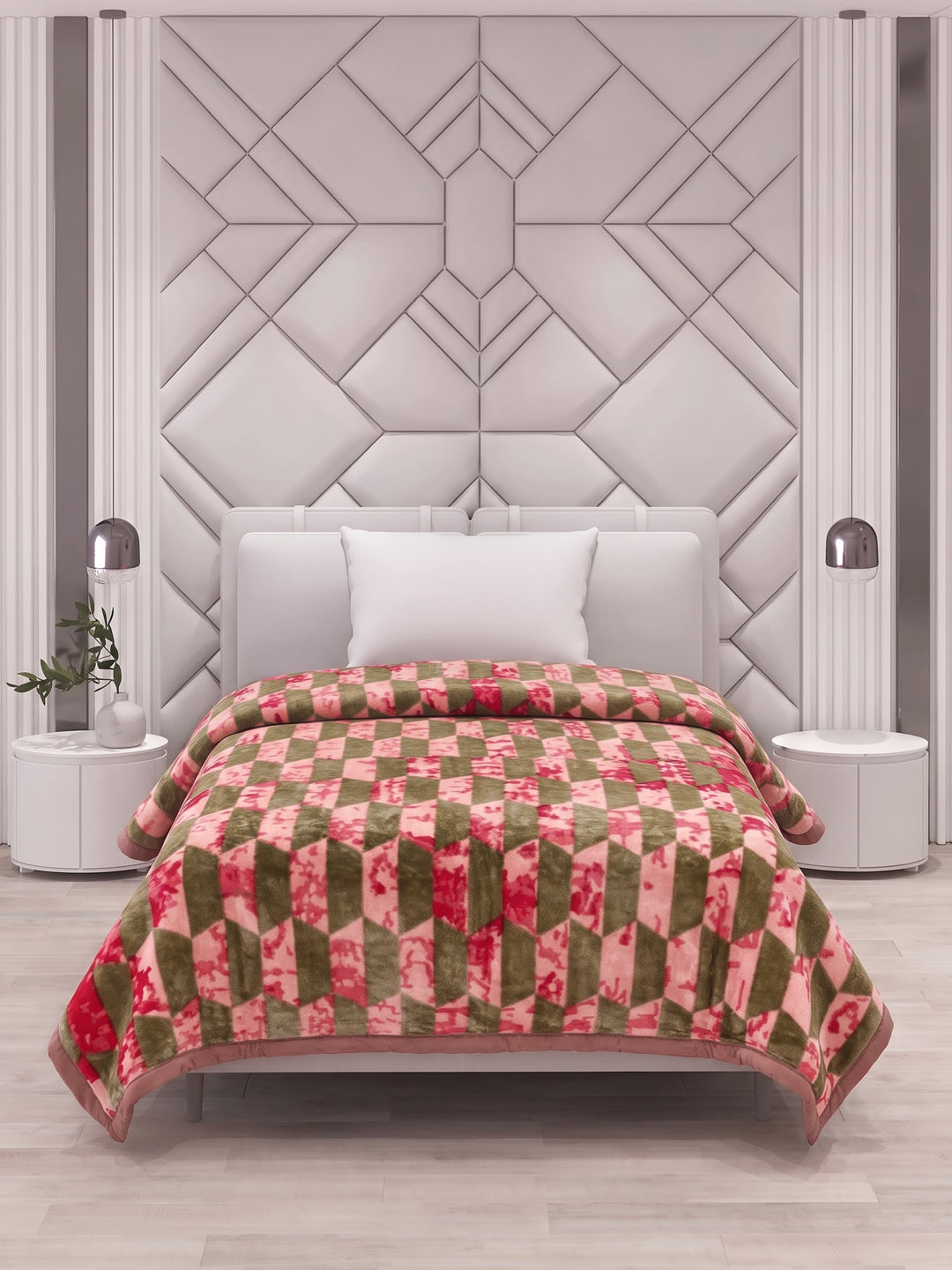 Printed Single Bed 1 Ply 625 GSM Blanket for Winter (Impact), Weight 2.2 kg
