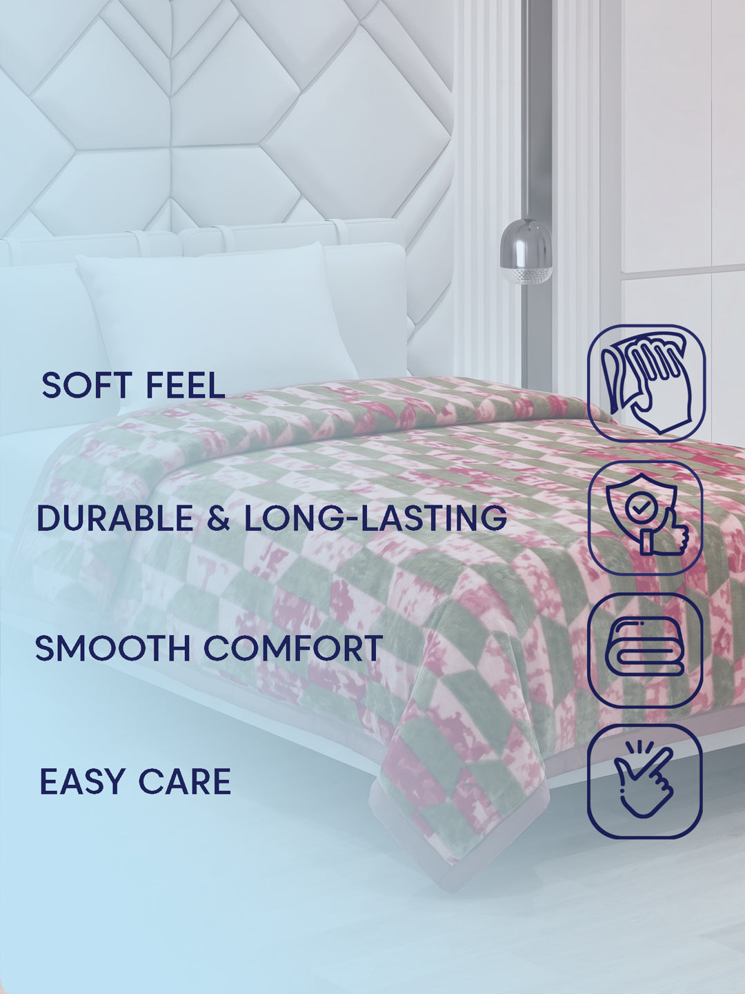 Printed Single Bed 1 Ply 625 GSM Blanket for Winter (Impact), Weight 2.2 kg