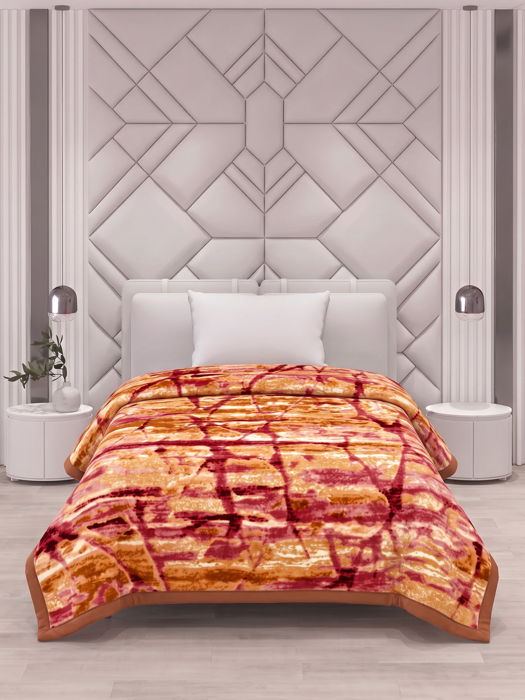 Printed Single Bed 1 Ply 625 GSM Blanket for Winter (Impact), Weight 2.2 kg