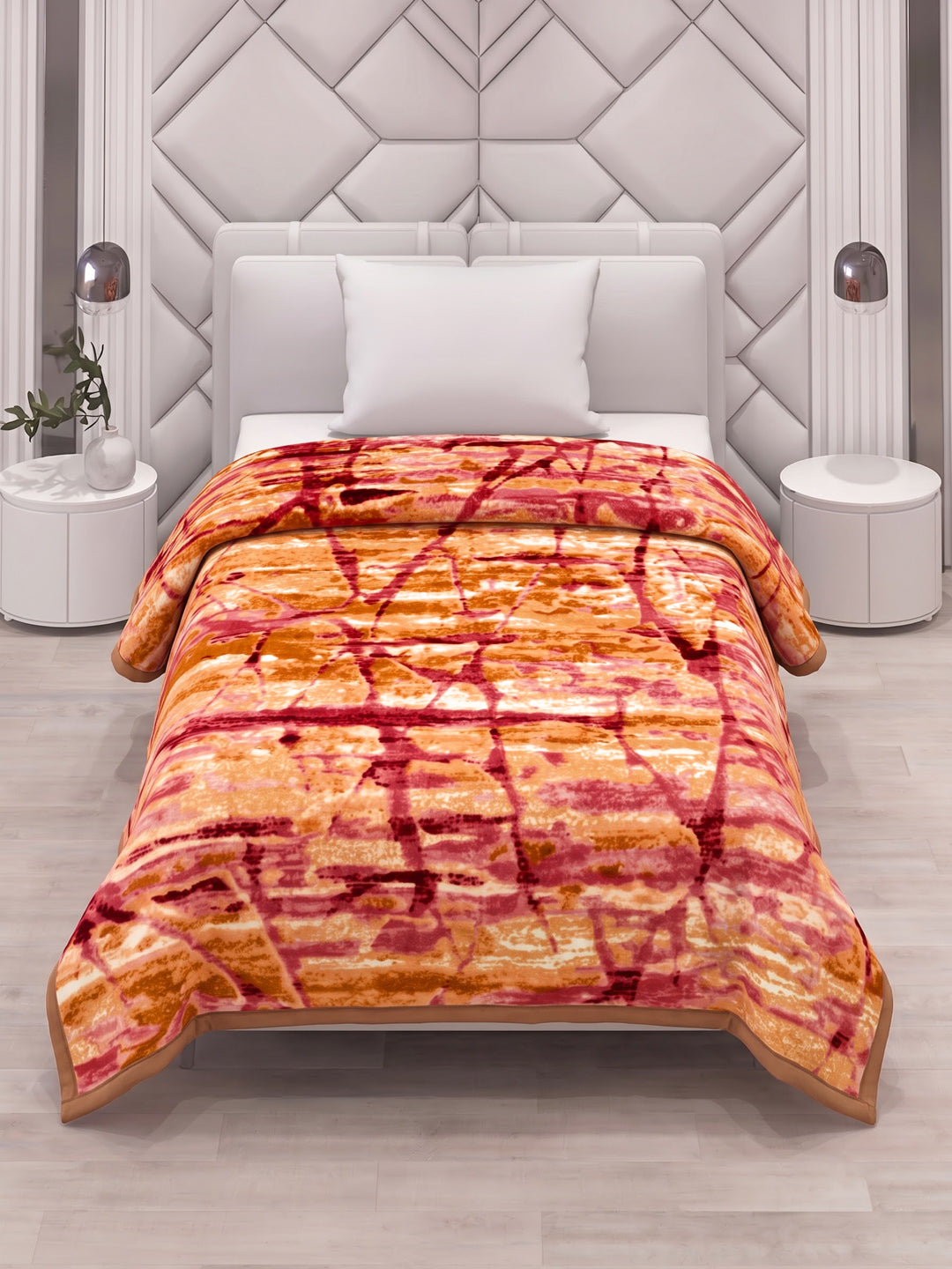 Printed Single Bed 1 Ply 625 GSM Blanket for Winter (Impact), Weight 2.2 kg