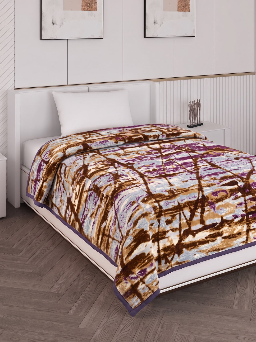 Printed Single Bed 1 Ply 625 GSM Blanket for Winter (Impact), Weight 2.2 kg