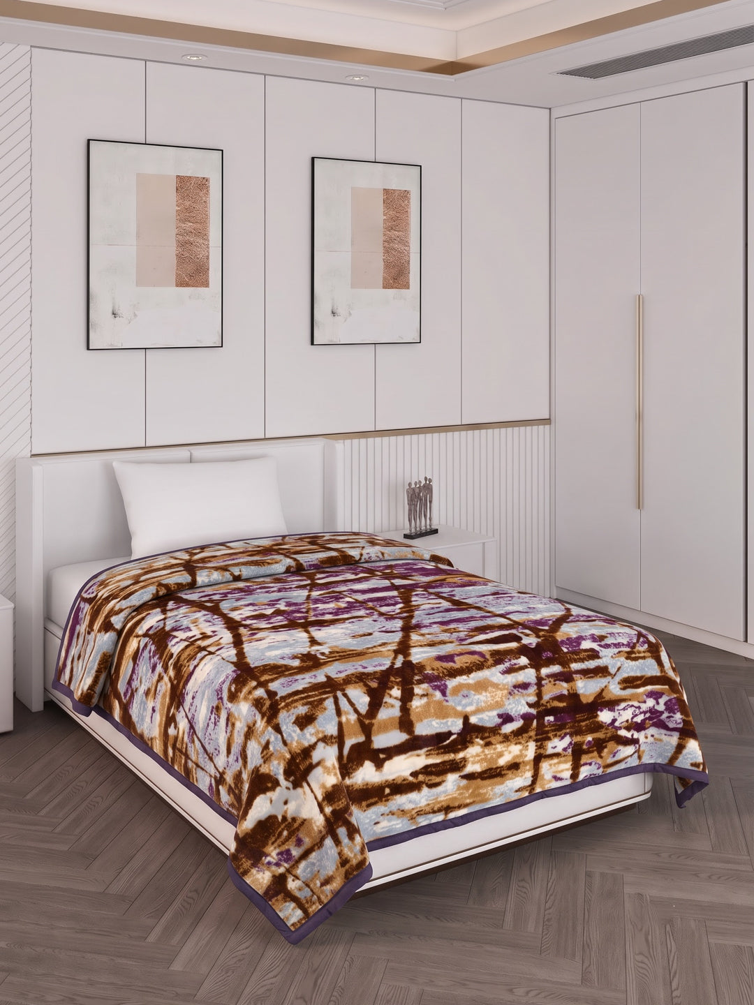 Printed Single Bed 1 Ply 625 GSM Blanket for Winter (Impact), Weight 2.2 kg