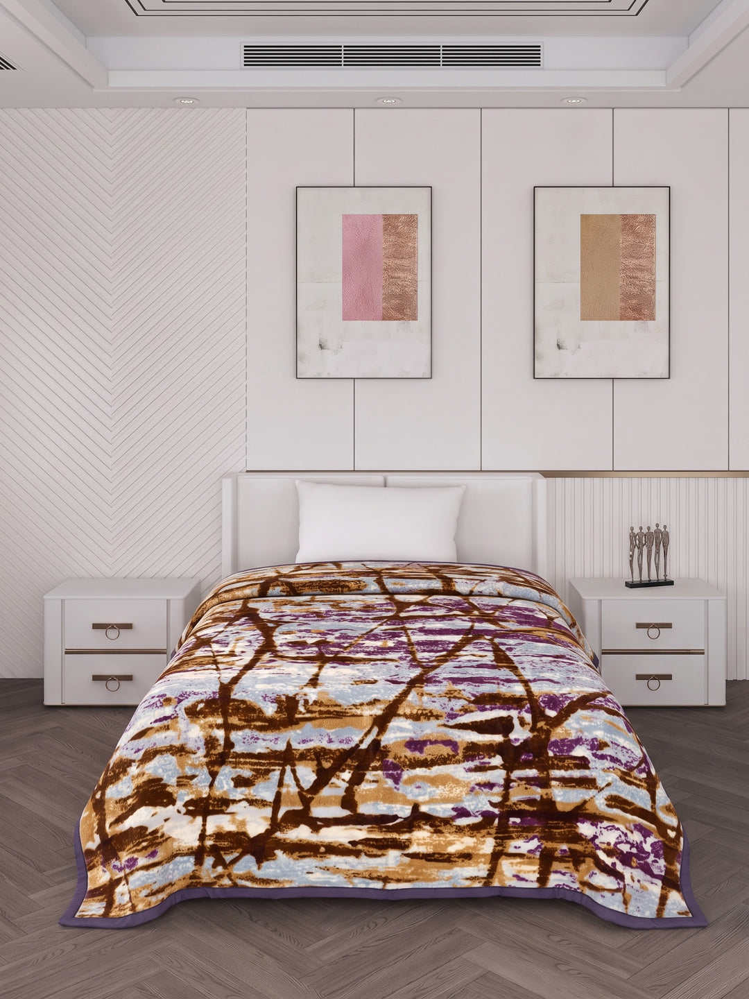 Printed Single Bed 1 Ply 625 GSM Blanket for Winter (Impact), Weight 2.2 kg