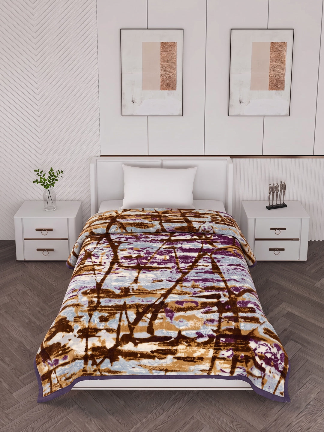 Printed Single Bed 1 Ply 625 GSM Blanket for Winter (Impact), Weight 2.2 kg