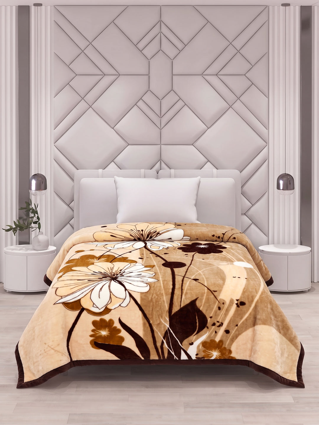 Printed Single Bed 1 Ply 625 GSM Blanket for Winter (Impact), Weight 2.2 kg