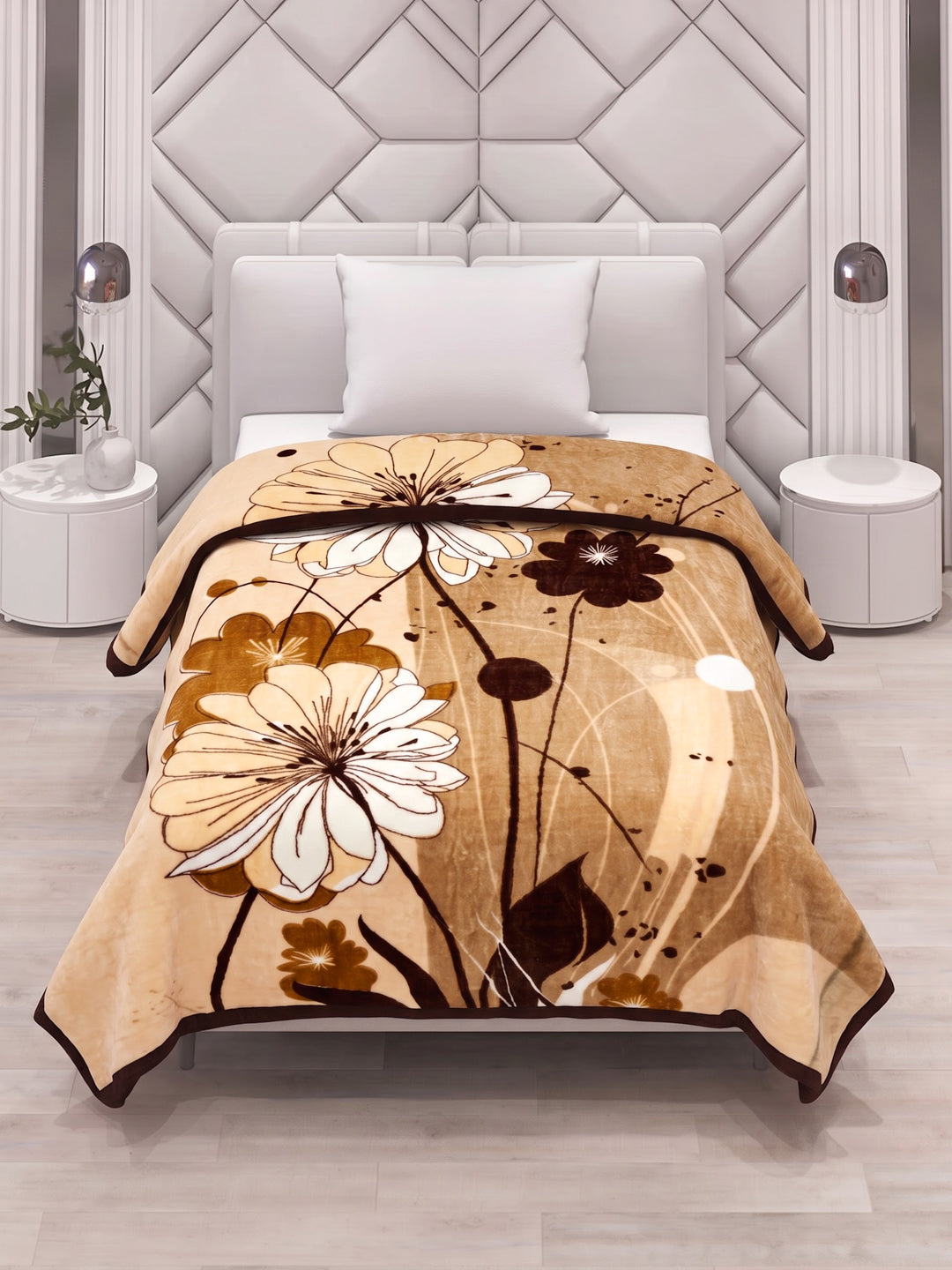 Printed Single Bed 1 Ply 625 GSM Blanket for Winter (Impact), Weight 2.2 kg