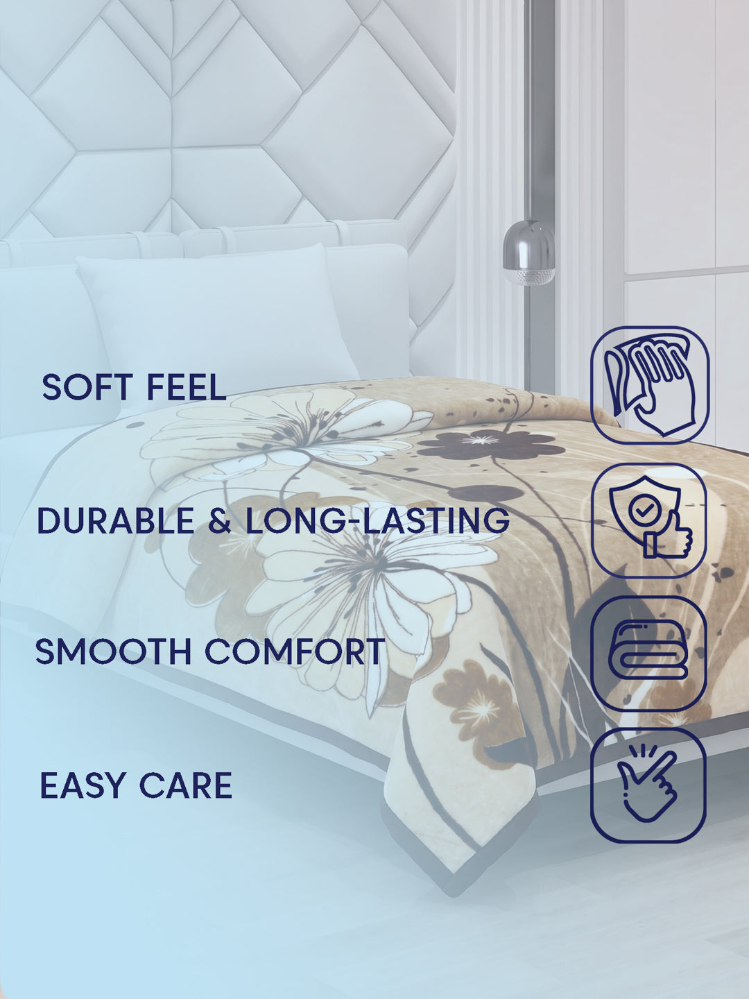 Printed Single Bed 1 Ply 625 GSM Blanket for Winter (Impact), Weight 2.2 kg