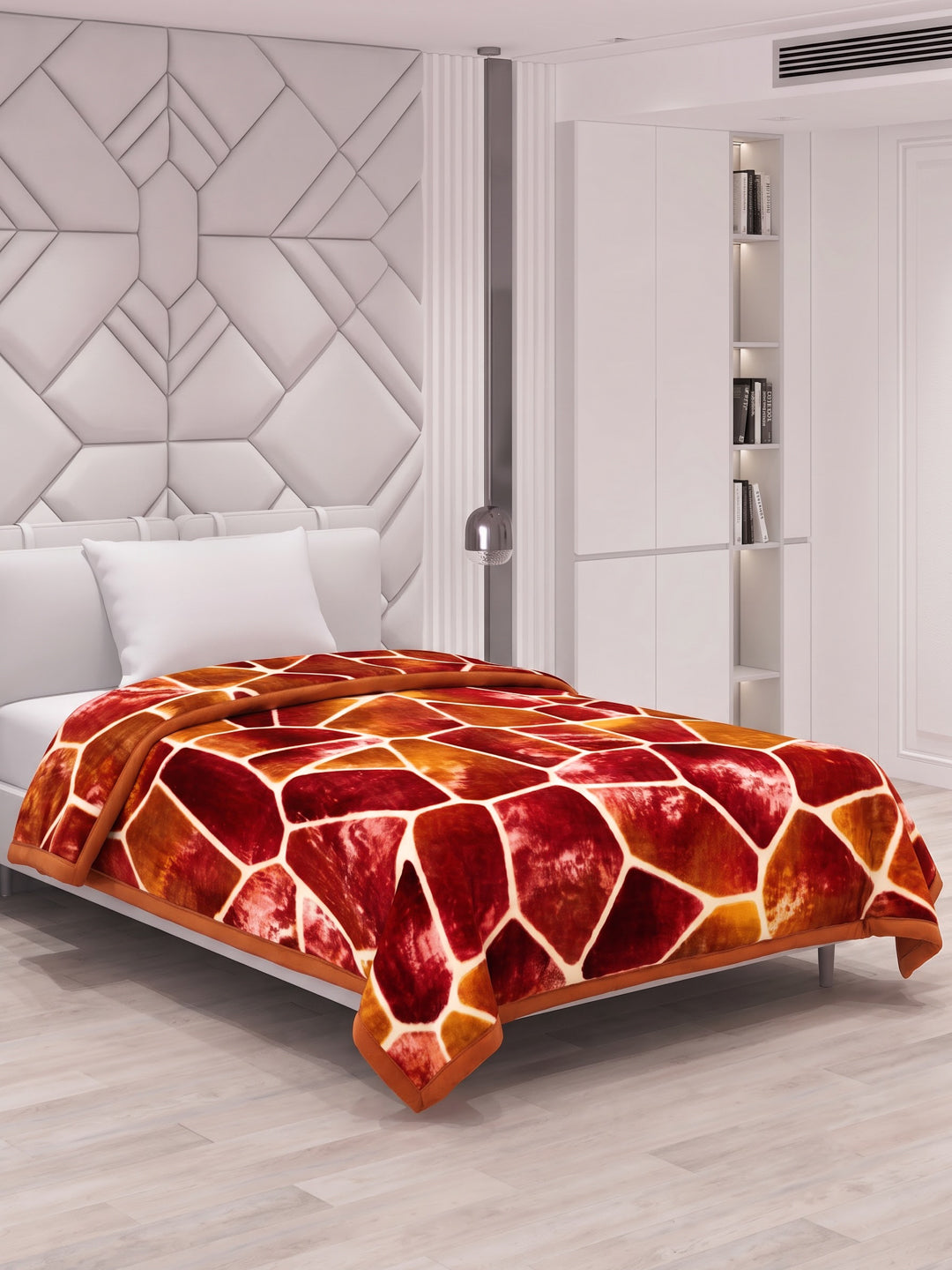Printed Single Bed 1 Ply 625 GSM Blanket for Winter (Impact), Weight 2.2 kg