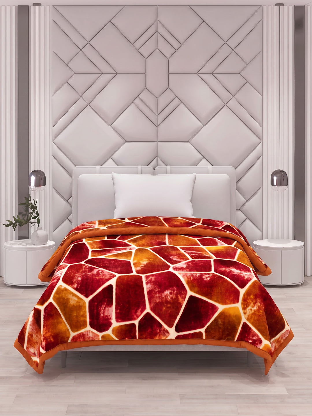 Printed Single Bed 1 Ply 625 GSM Blanket for Winter (Impact), Weight 2.2 kg