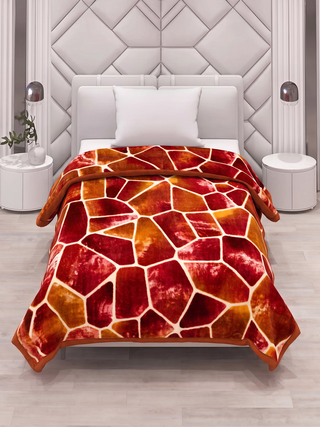 Printed Single Bed 1 Ply 625 GSM Blanket for Winter (Impact), Weight 2.2 kg