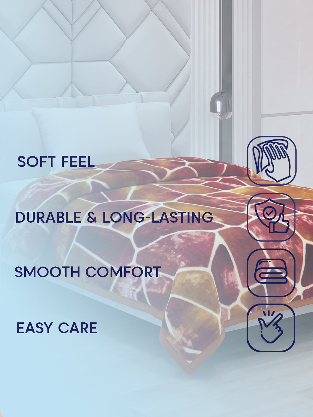 Printed Single Bed 1 Ply 625 GSM Blanket for Winter (Impact), Weight 2.2 kg