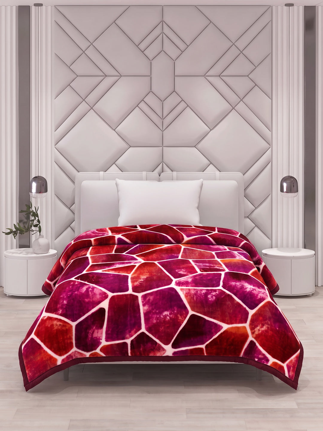 Printed Single Bed 1 Ply 625 GSM Blanket for Winter (Impact), Weight 2.2 kg