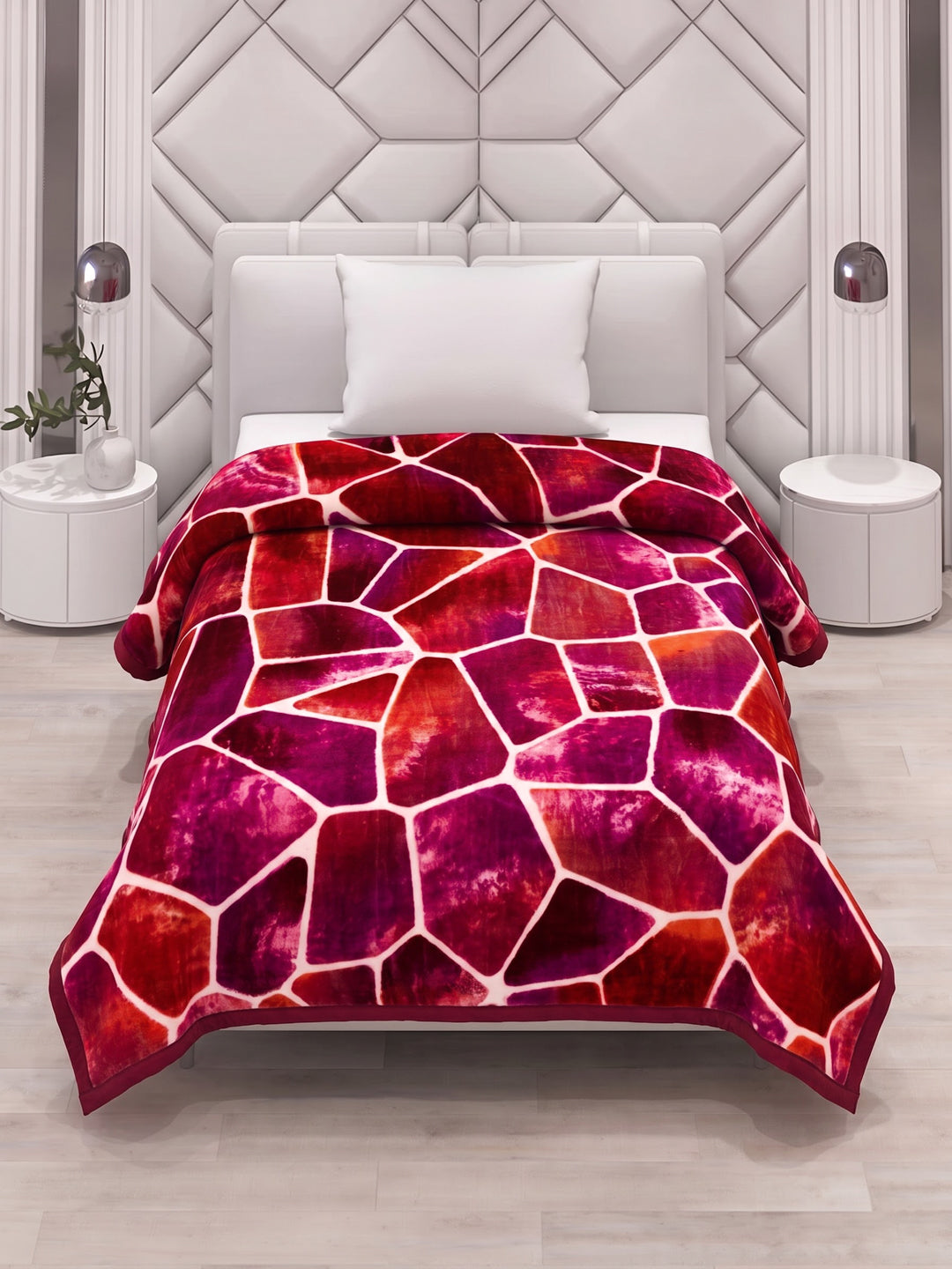 Printed Single Bed 1 Ply 625 GSM Blanket for Winter (Impact), Weight 2.2 kg