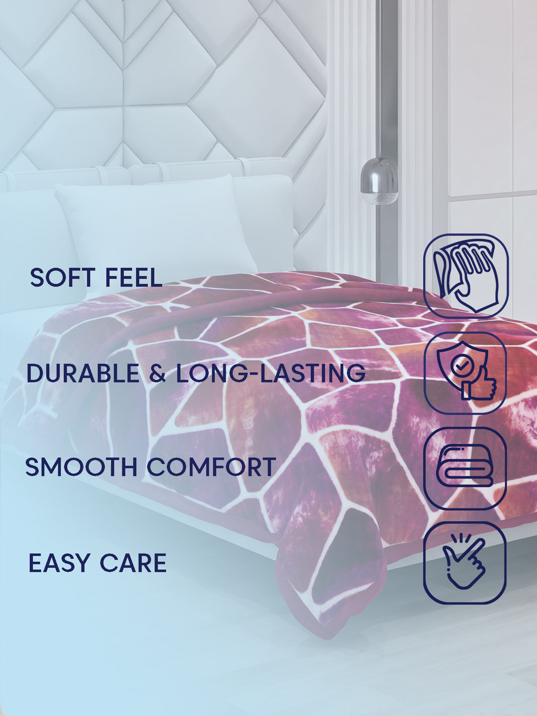 Printed Single Bed 1 Ply 625 GSM Blanket for Winter (Impact), Weight 2.2 kg