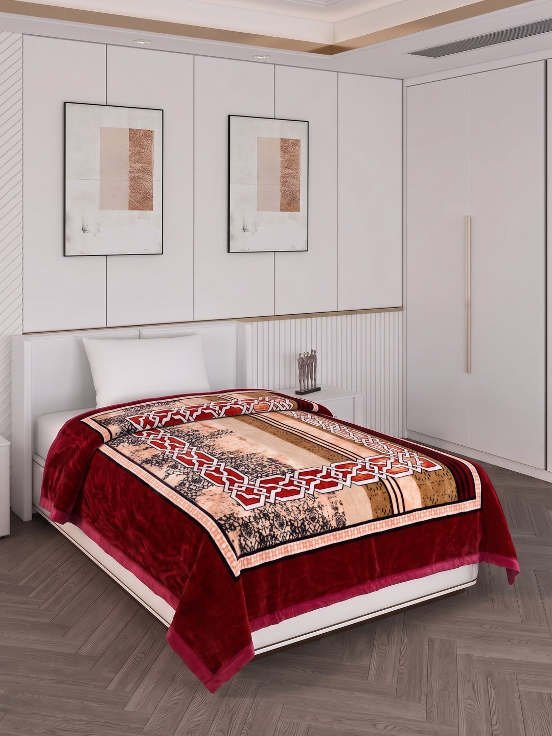 Printed Single Bed 1 Ply 625 GSM Blanket for Winter (Impact), Weight 2.2 kg