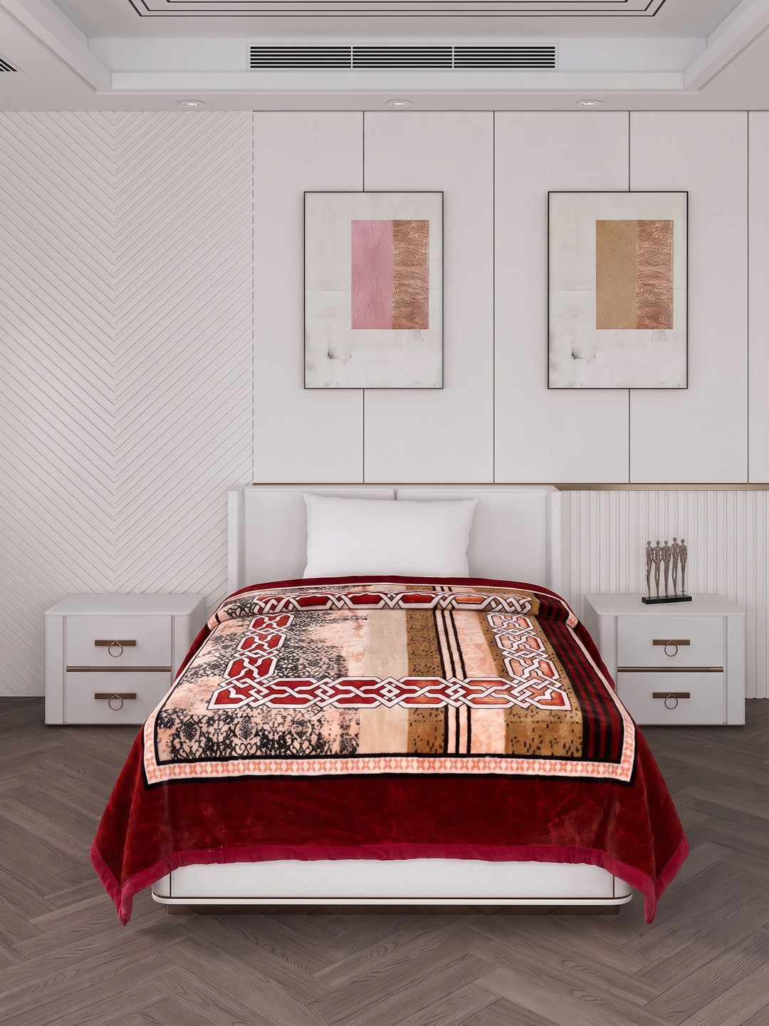Printed Single Bed 1 Ply 625 GSM Blanket for Winter (Impact), Weight 2.2 kg