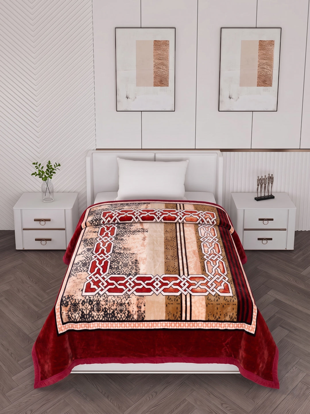 Printed Single Bed 1 Ply 625 GSM Blanket for Winter (Impact), Weight 2.2 kg