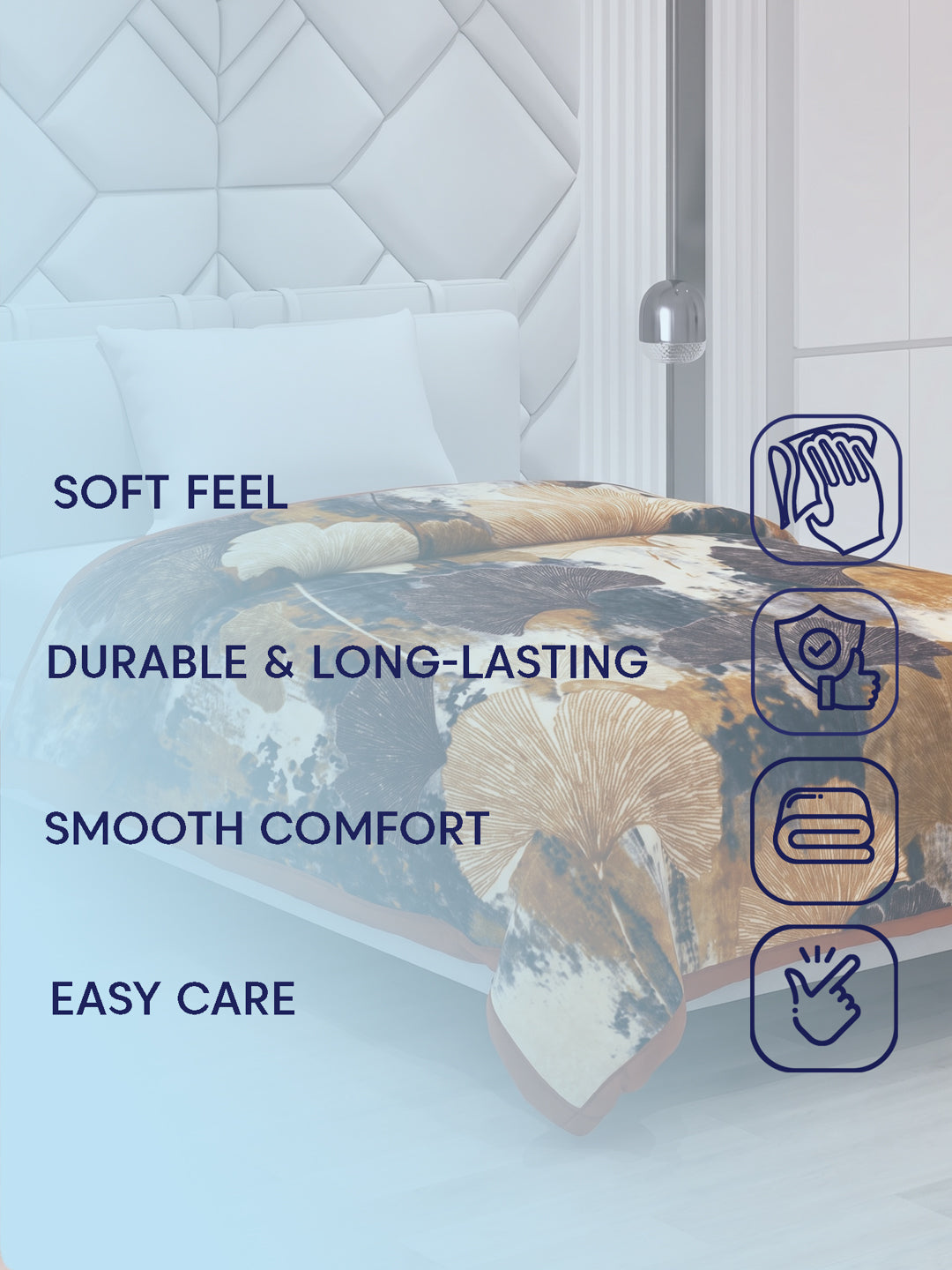 Printed Single Bed 1 Ply 625 GSM Blanket for Winter (Impact), Weight 2.2 kg