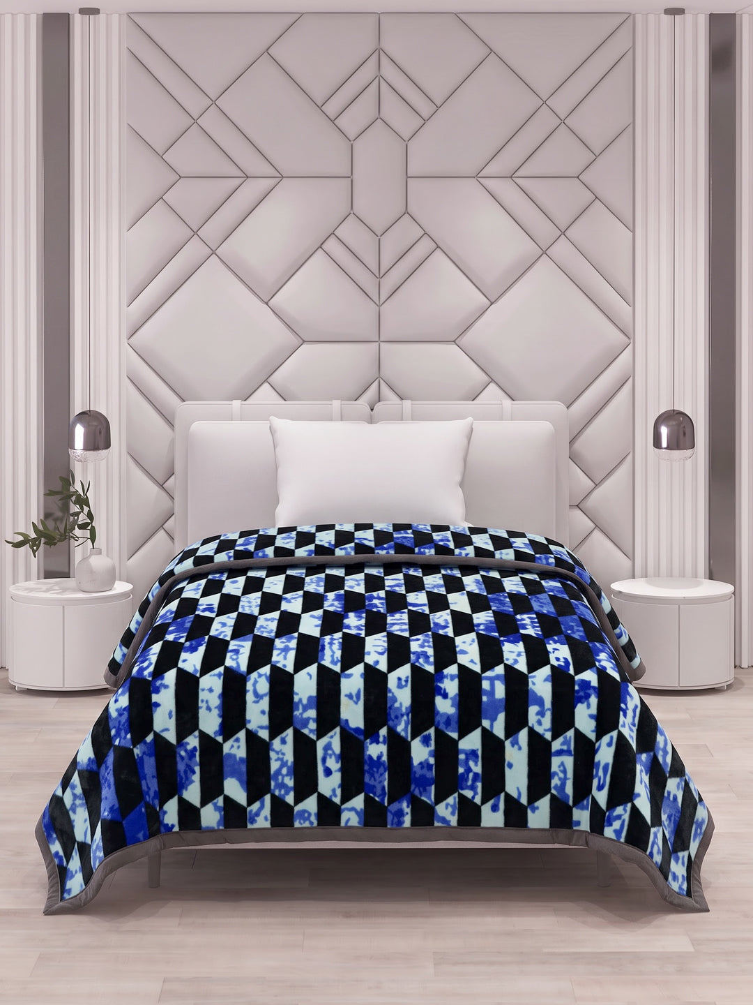 Printed Single Bed 1 Ply 625 GSM Blanket for Winter (Impact), Weight 2.2 kg