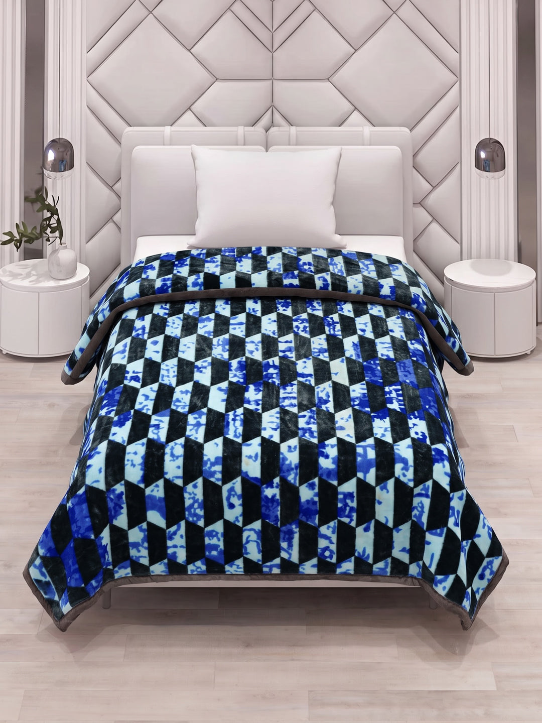 Printed Single Bed 1 Ply 625 GSM Blanket for Winter (Impact), Weight 2.2 kg