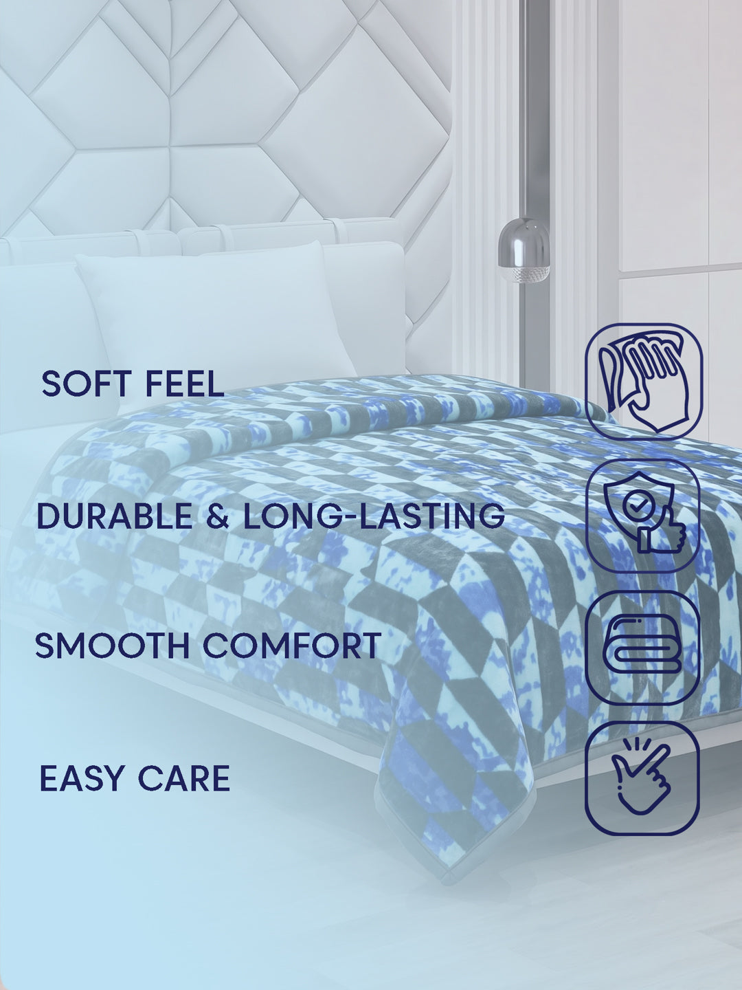 Printed Single Bed 1 Ply 625 GSM Blanket for Winter (Impact), Weight 2.2 kg