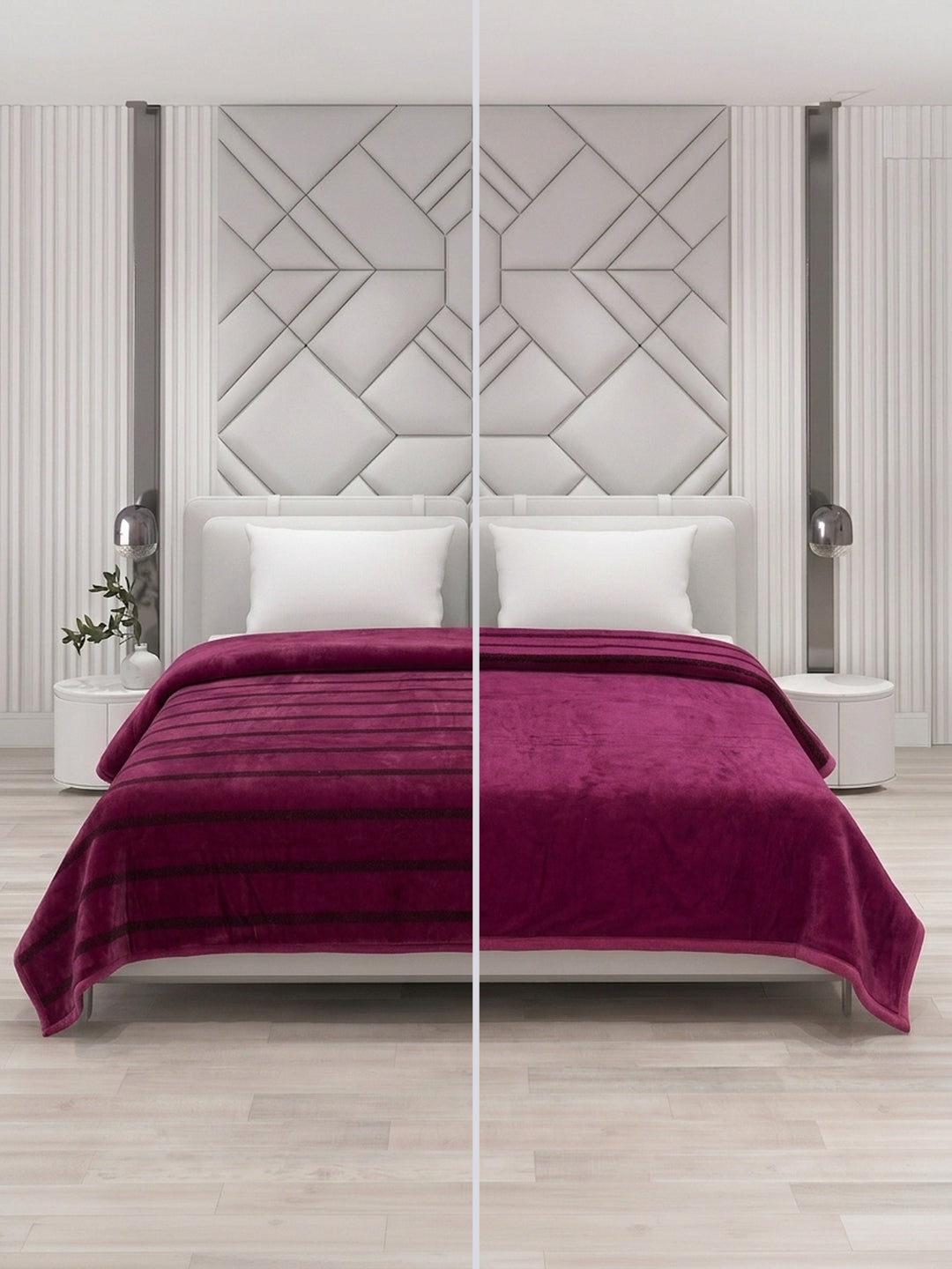 Double Bed 2 Ply 680 GSM Blanket for Winter (Ivy Rose), Weight 3.6 kg