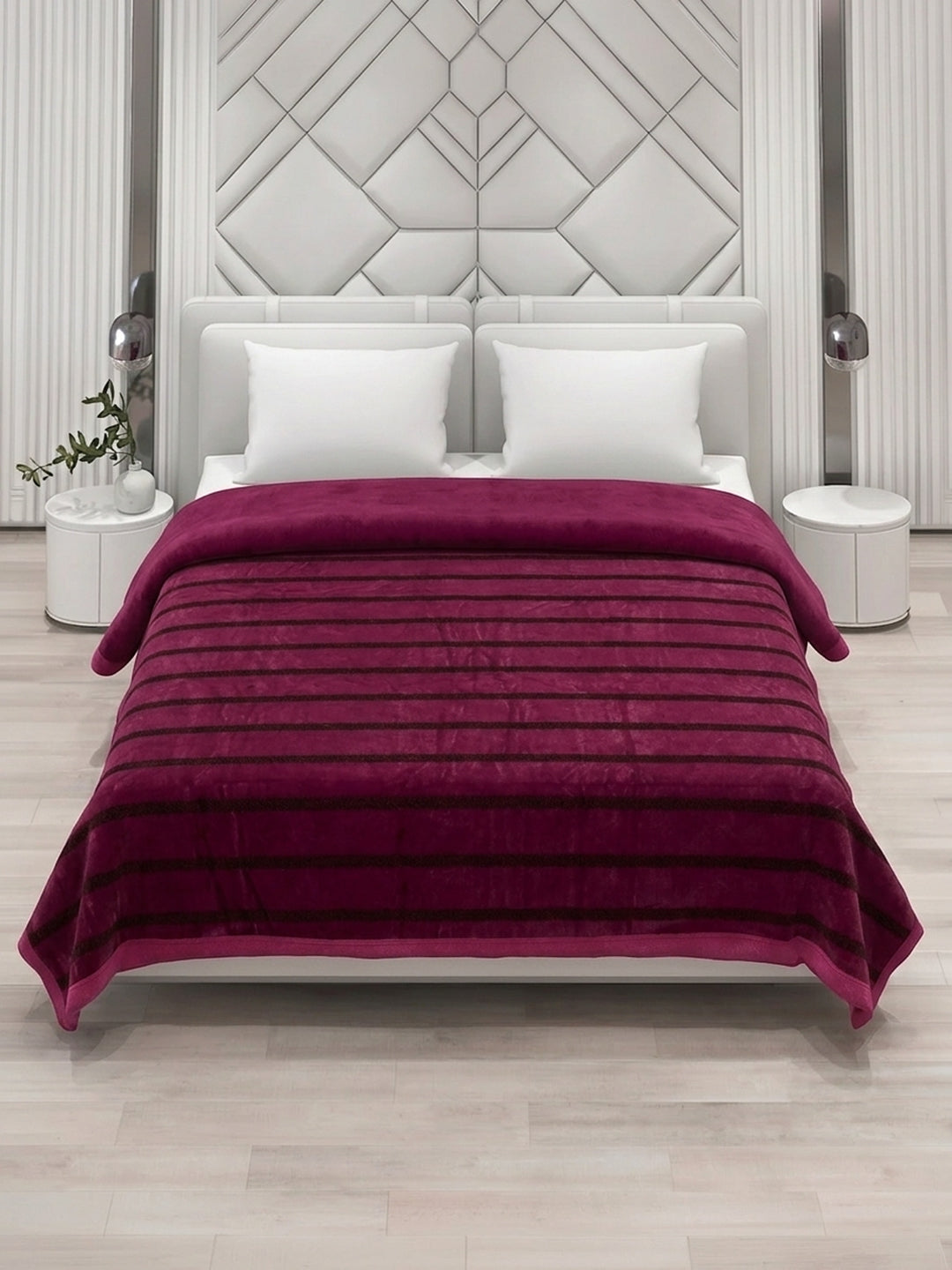 Double Bed 2 Ply 680 GSM Blanket for Winter (Ivy Rose), Weight 3.6 kg