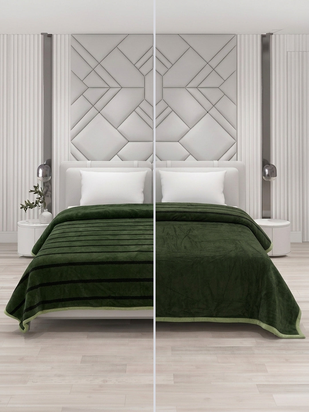 Double Bed 2 Ply 680 GSM Blanket for Winter (Ivy Rose), Weight 3.6 kg