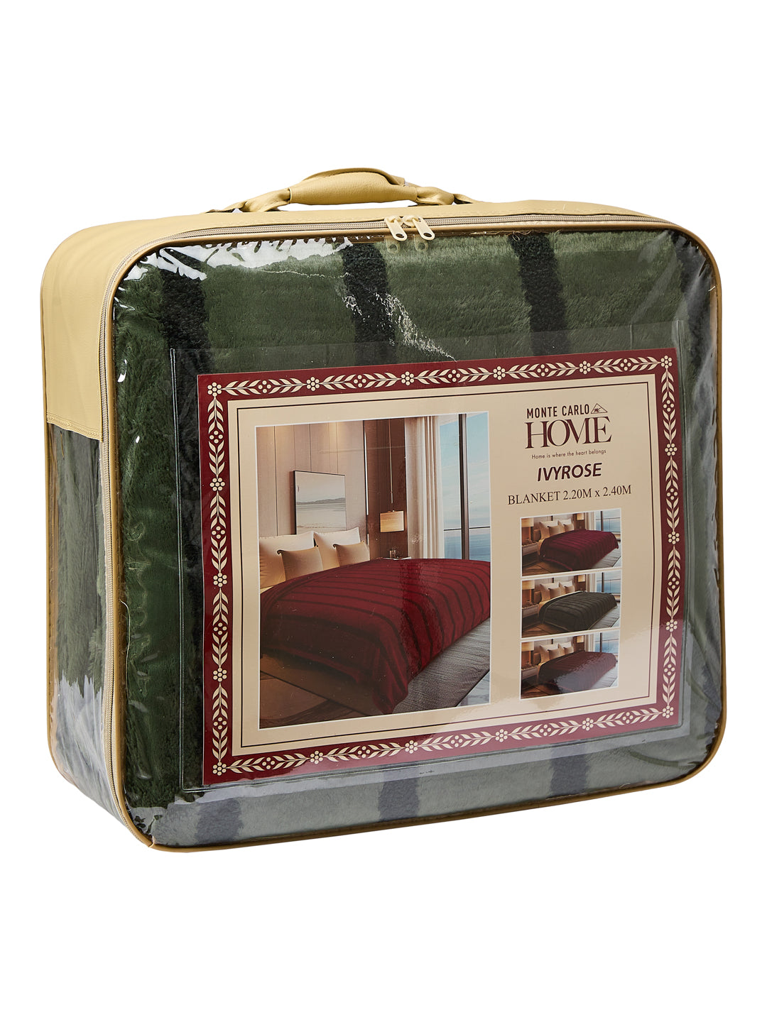 Double Bed 2 Ply 680 GSM Blanket for Winter (Ivy Rose), Weight 3.6 kg