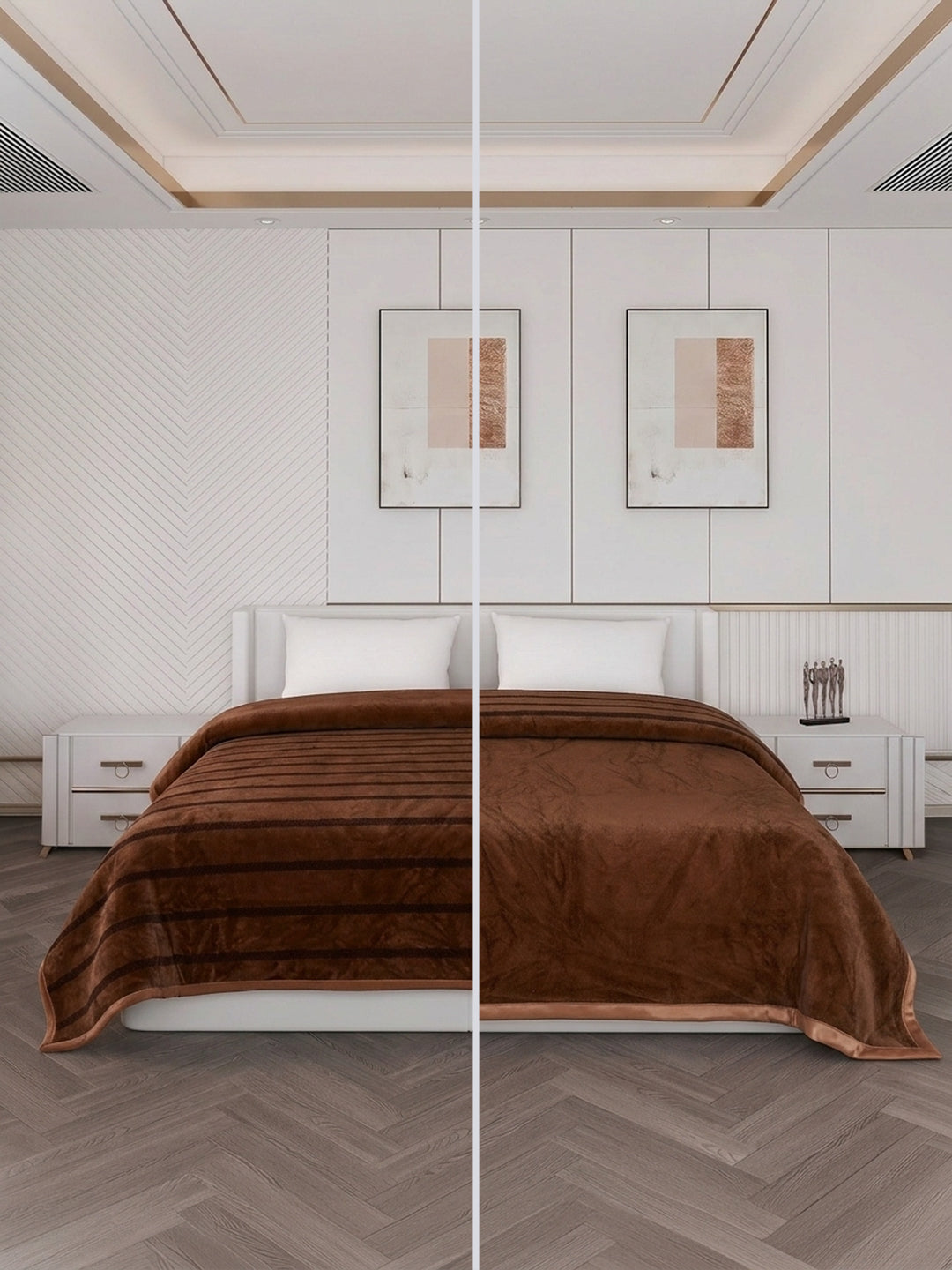 Double Bed 2 Ply 680 GSM Blanket for Winter (Ivy Rose), Weight 3.6 kg