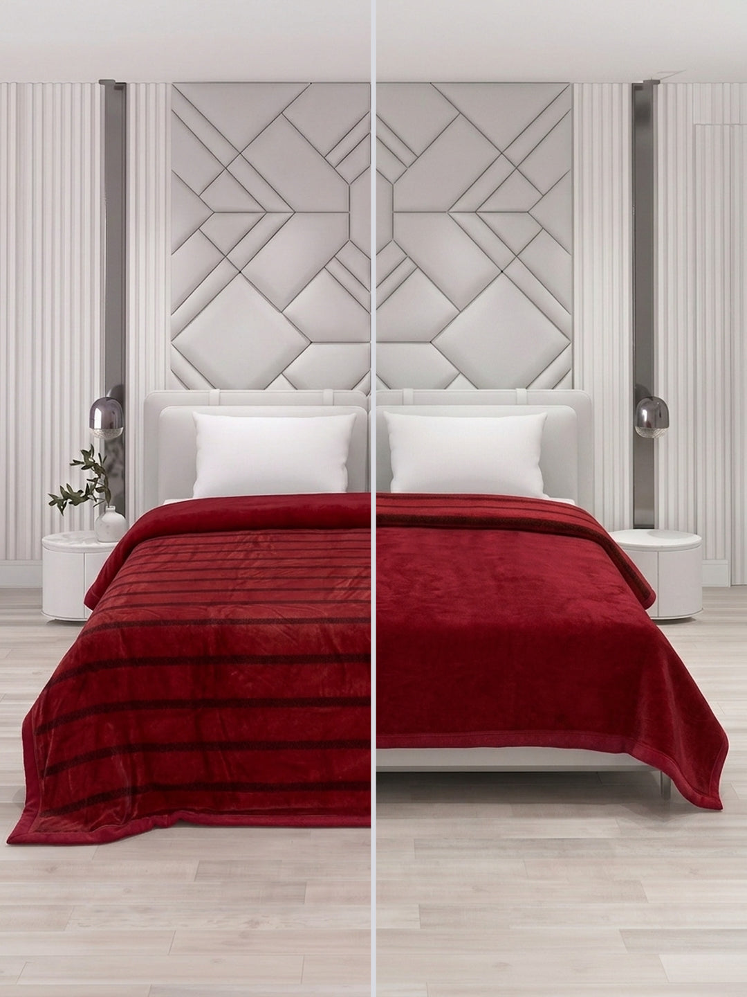 Double Bed 2 Ply 680 GSM Blanket for Winter (Ivy Rose), Weight 3.6 kg