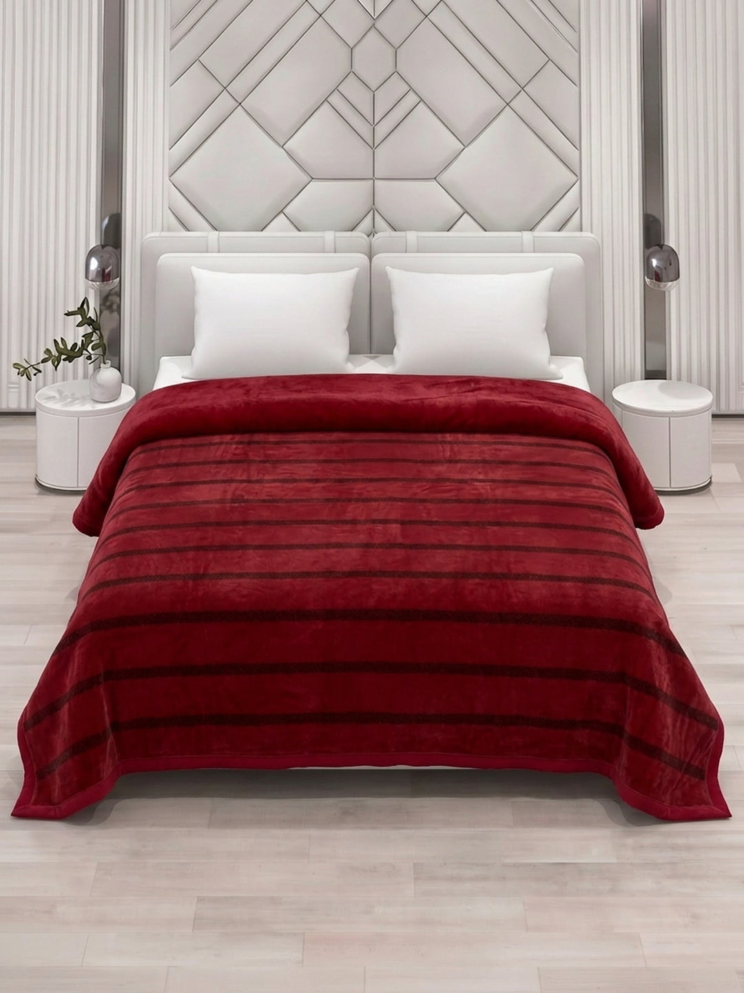 Double Bed 2 Ply 680 GSM Blanket for Winter (Ivy Rose), Weight 3.6 kg