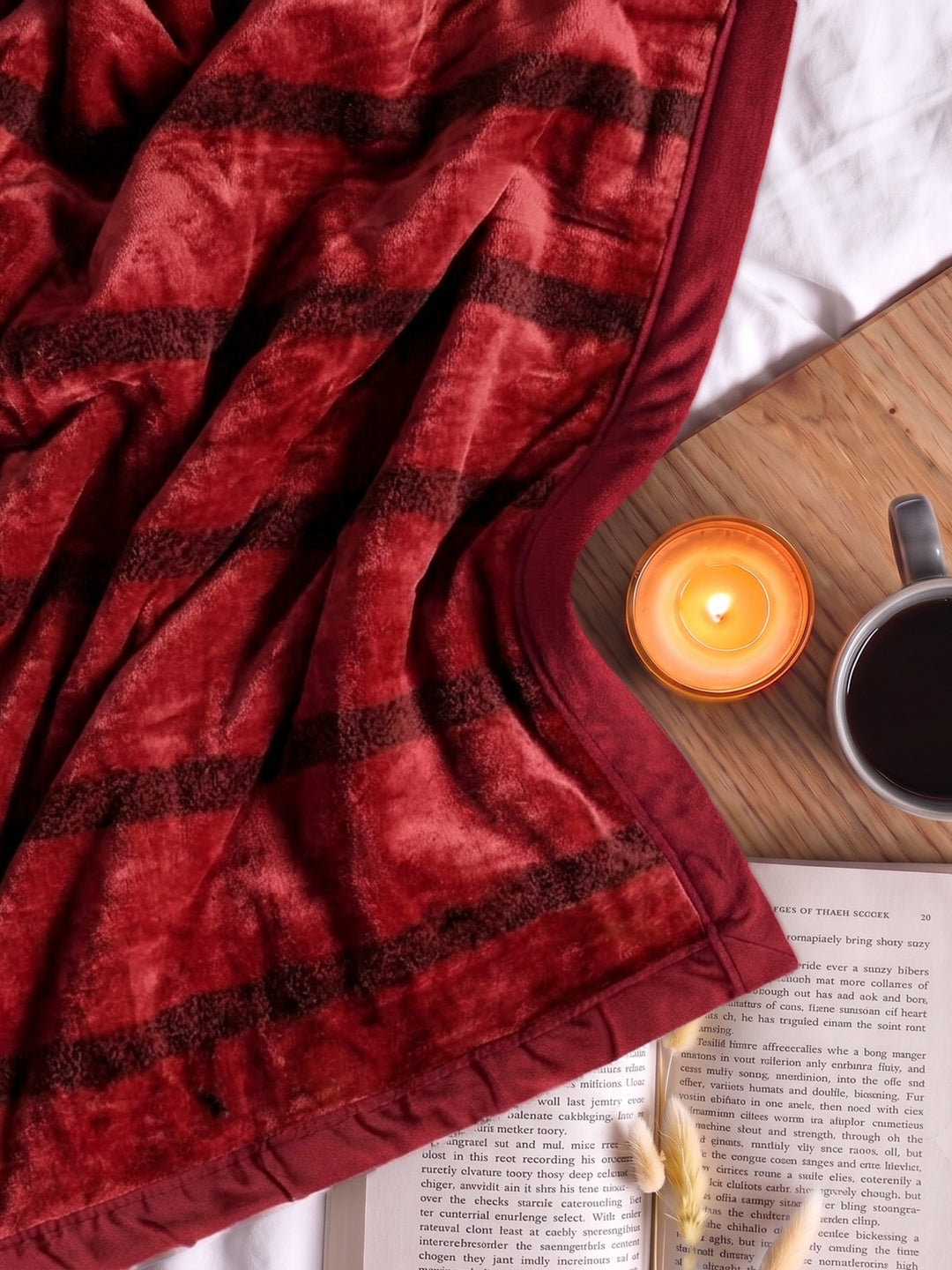 Double Bed 2 Ply 680 GSM Blanket for Winter (Ivy Rose), Weight 3.6 kg