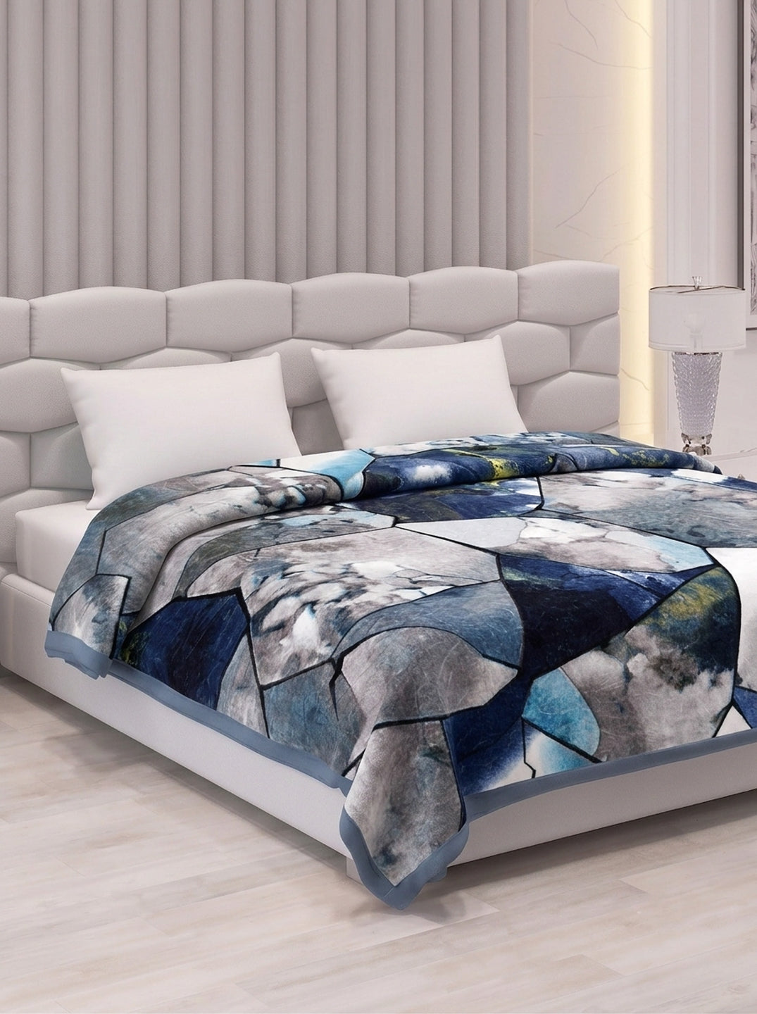 Printed Double Bed 1 Ply 420 GSM Blanket for Winter (Java), Weight 2 kg