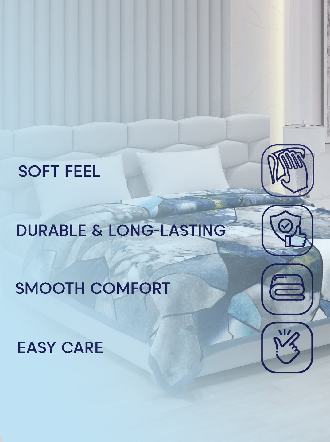 Printed Double Bed 1 Ply 420 GSM Blanket for Winter (Java), Weight 2 kg