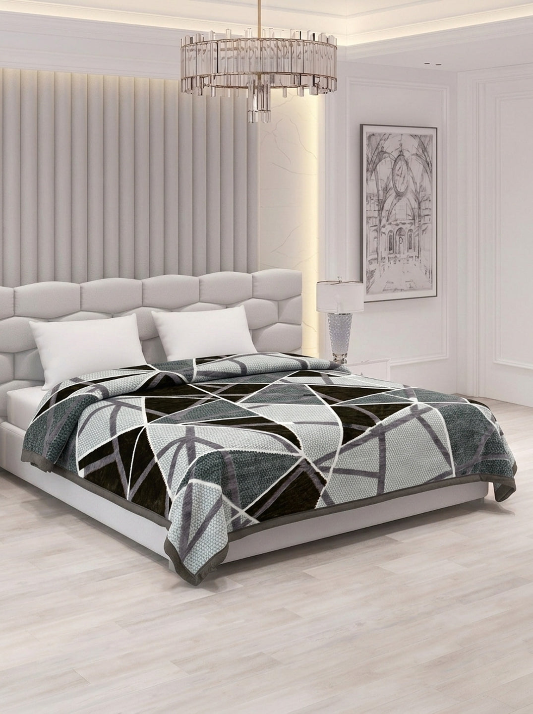 Printed Double Bed 1 Ply 420 GSM Blanket for Winter (Java), Weight 2 kg