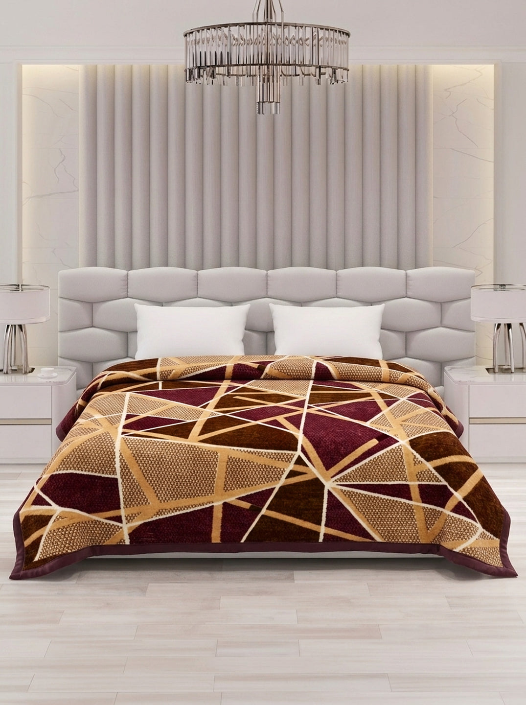 Printed Double Bed 1 Ply 420 GSM Blanket for Winter (Java), Weight 2 kg