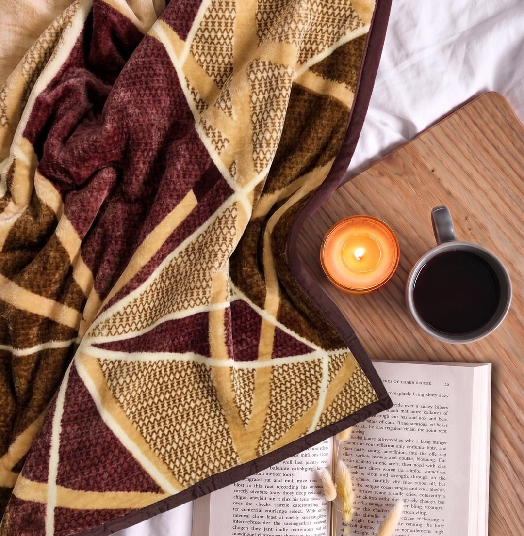 Printed Double Bed 1 Ply 420 GSM Blanket for Winter (Java), Weight 2 kg