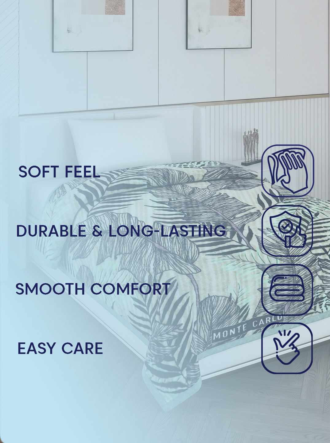 Printed Single Bed 2 Ply 850 GSM Blanket for Winter (Kye), Weight 3 kg