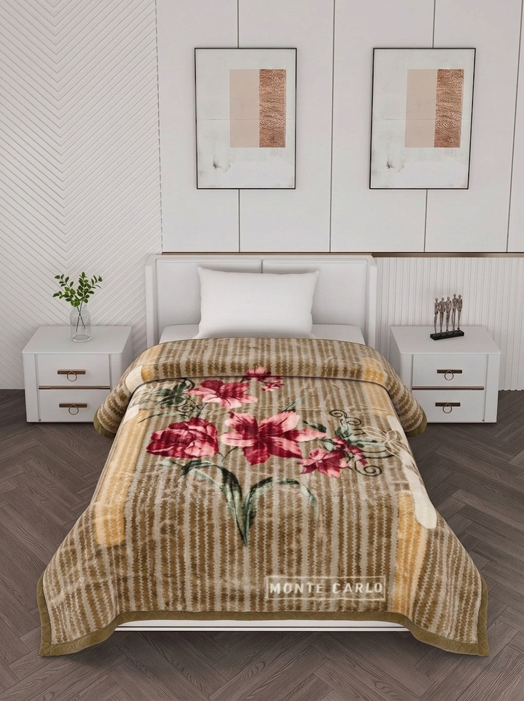 Printed Single Bed 2 Ply 850 GSM Blanket for Winter (Kye), Weight 3 kg