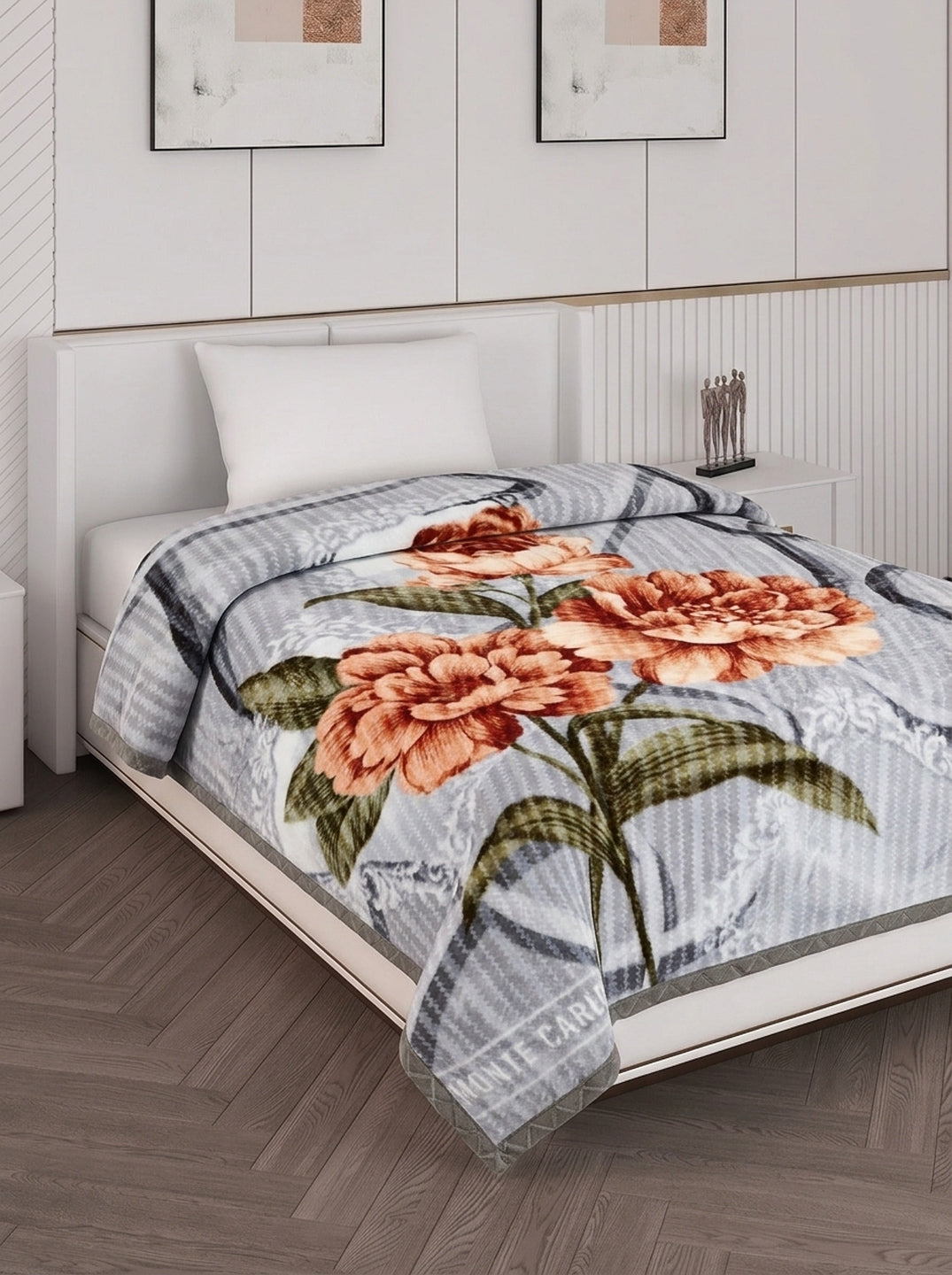 Printed Single Bed 2 Ply 850 GSM Blanket for Winter (Kye), Weight 3 kg
