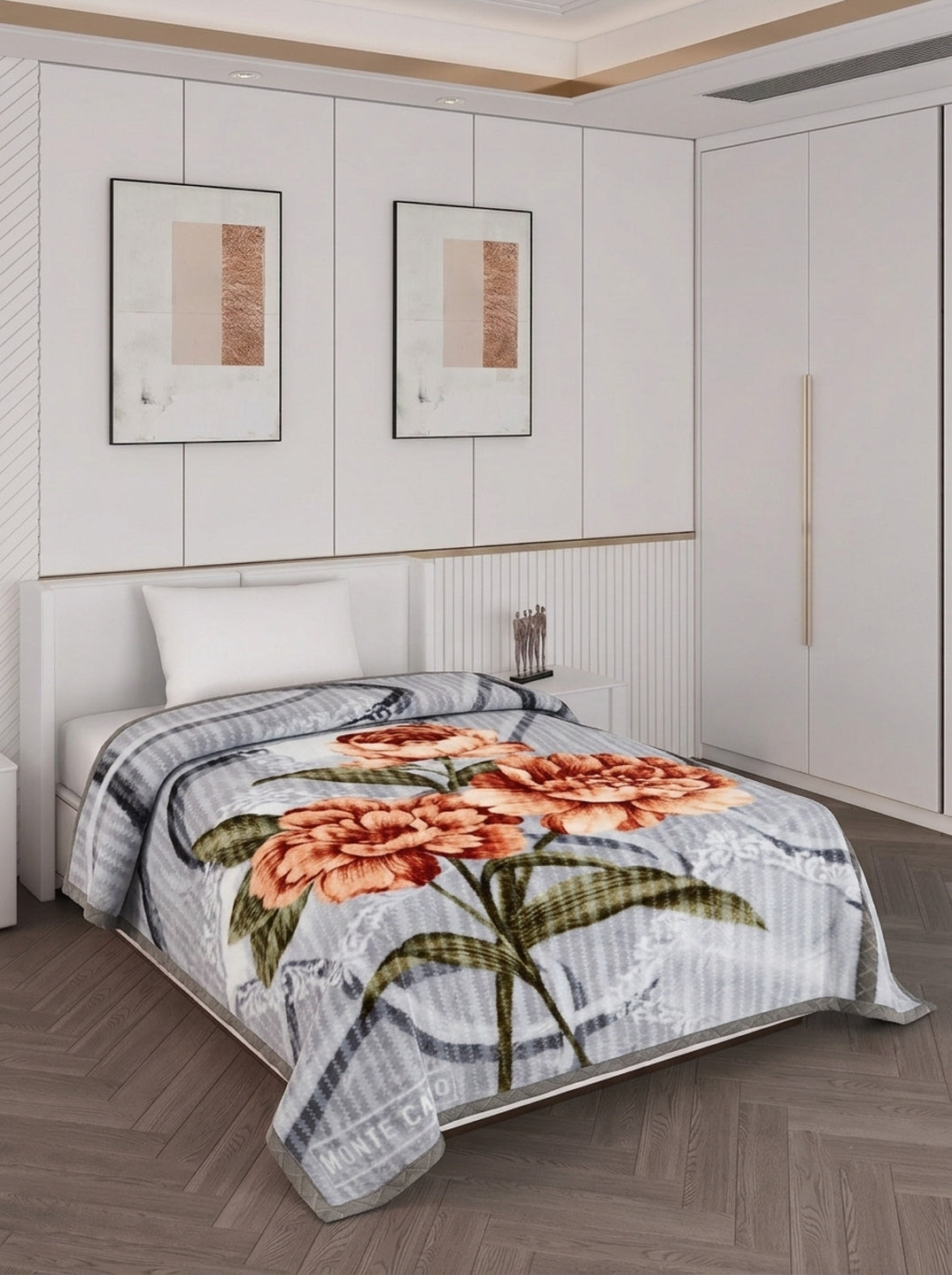 Printed Single Bed 2 Ply 850 GSM Blanket for Winter (Kye), Weight 3 kg