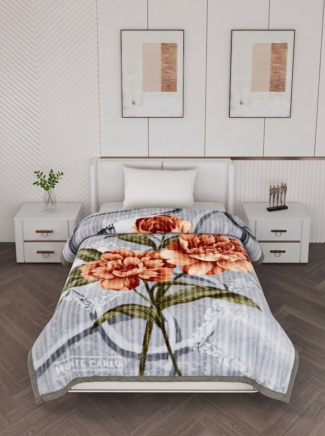 Printed Single Bed 2 Ply 850 GSM Blanket for Winter (Kye), Weight 3 kg