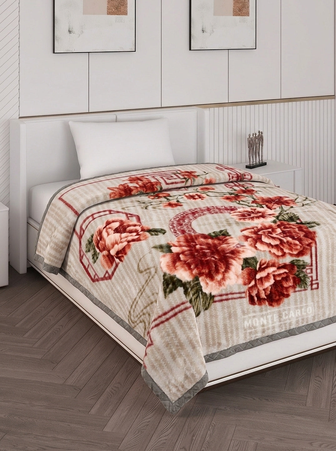 Printed Single Bed 2 Ply 850 GSM Blanket for Winter (Kye), Weight 3 kg