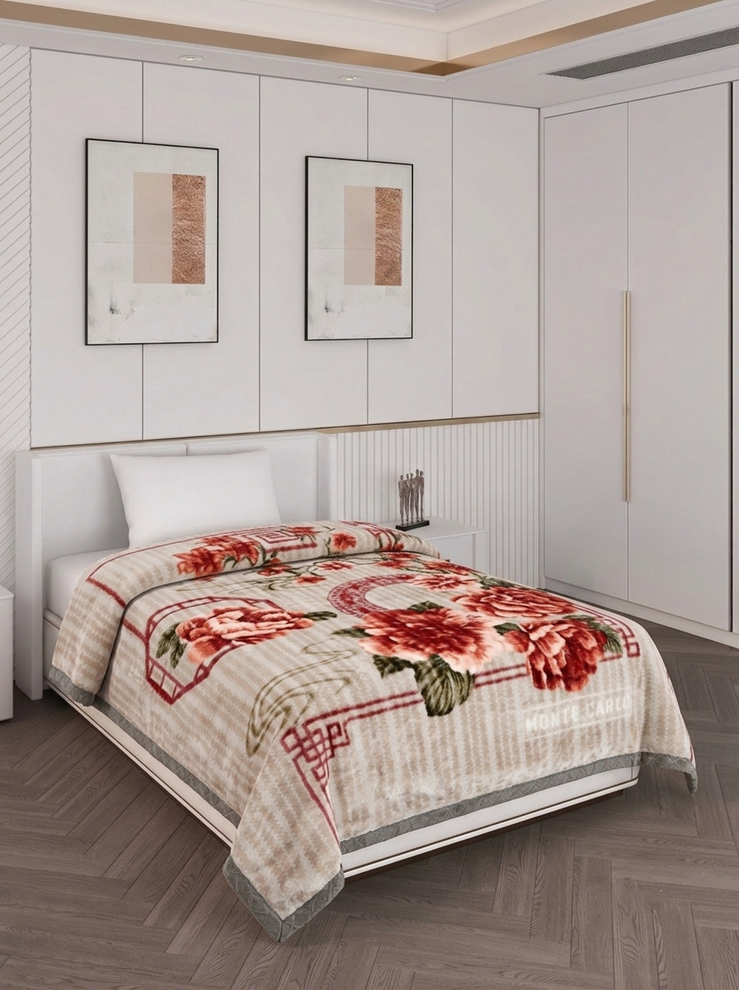 Printed Single Bed 2 Ply 850 GSM Blanket for Winter (Kye), Weight 3 kg