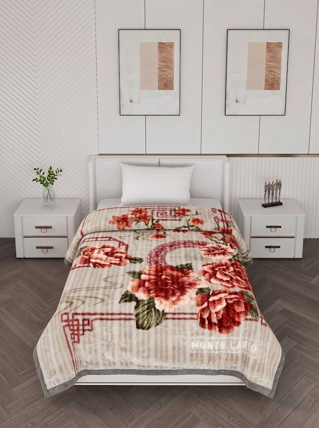 Printed Single Bed 2 Ply 850 GSM Blanket for Winter (Kye), Weight 3 kg