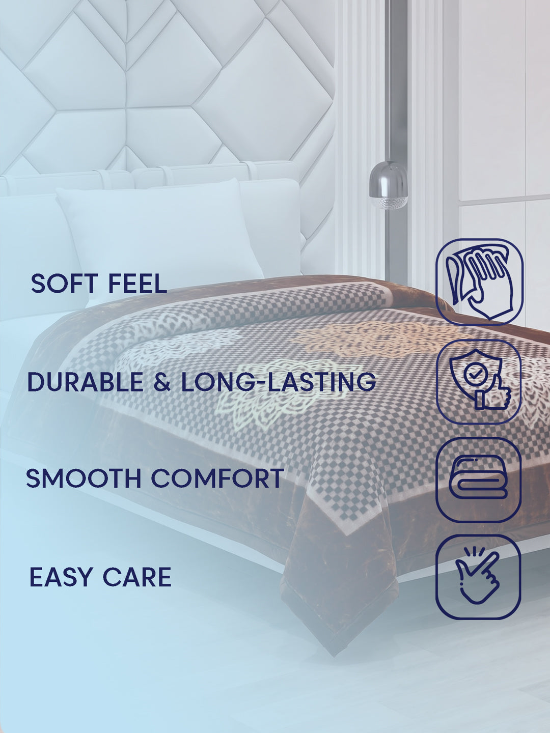 Printed Single Bed 2 Ply 890 GSM Blanket for Winter (Lavish), Weight 3.15 kg