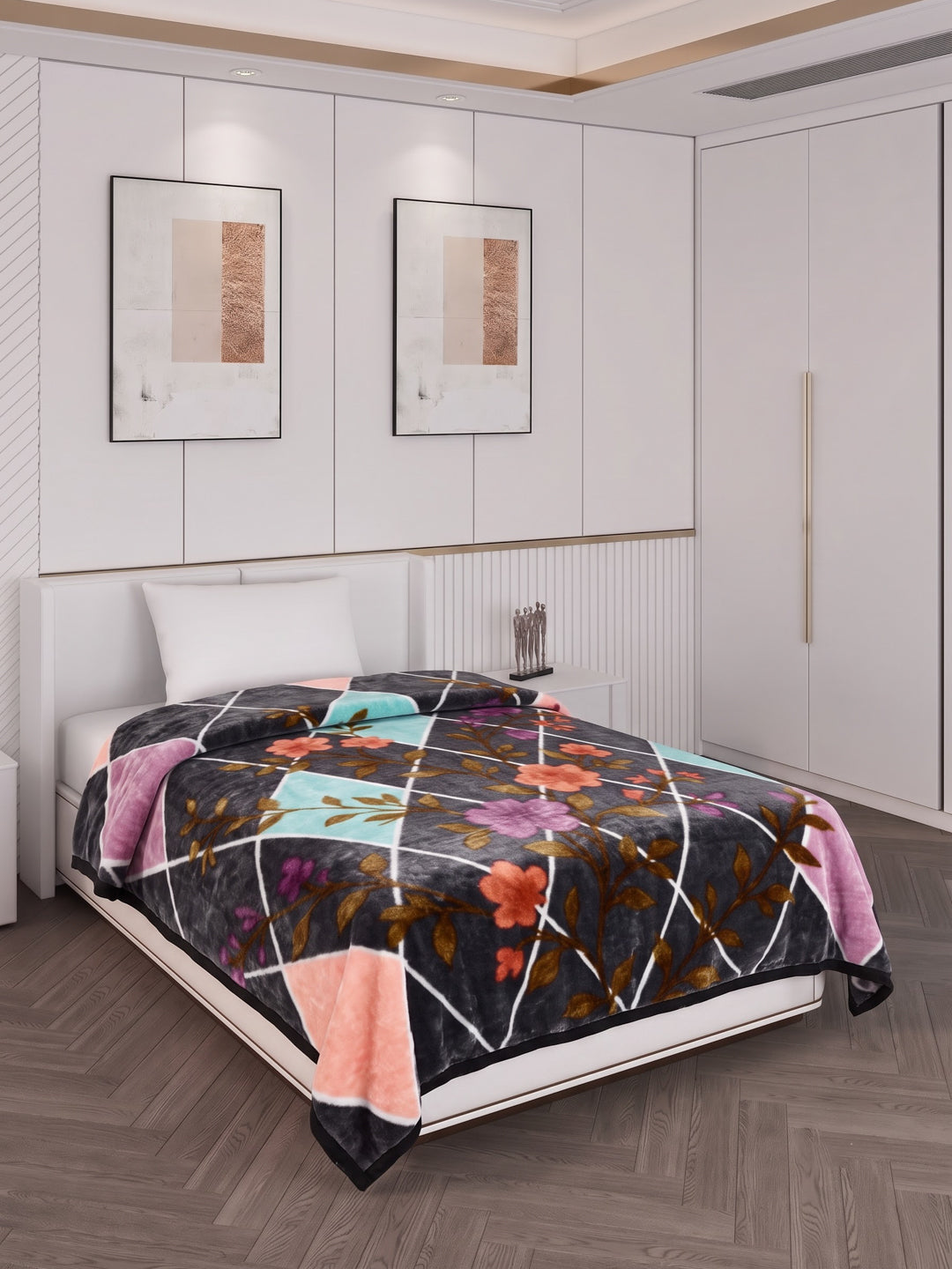 Printed Single Bed 2 Ply 890 GSM Blanket for Winter (Lavish), Weight 3.15 kg
