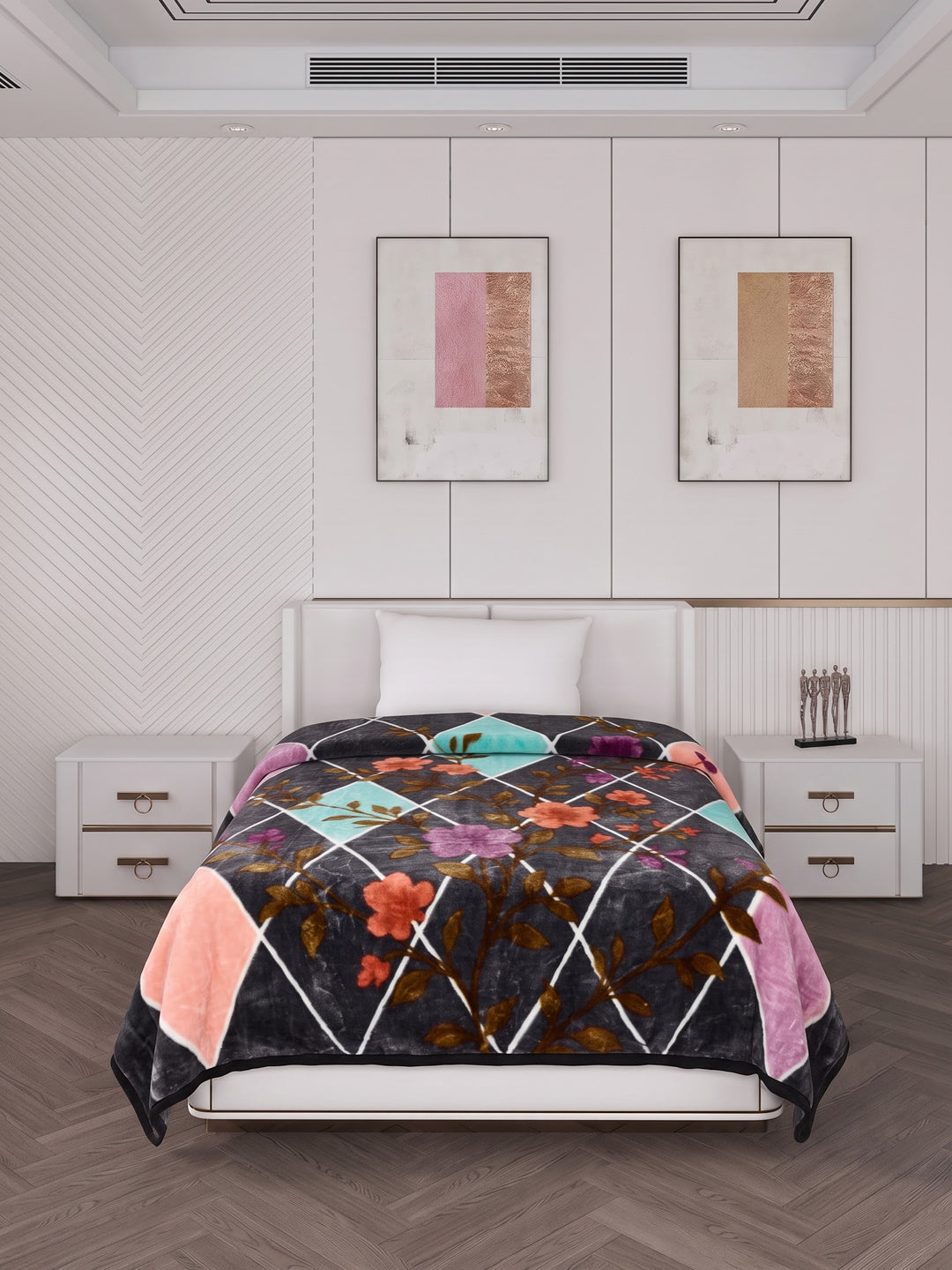Printed Single Bed 2 Ply 890 GSM Blanket for Winter (Lavish), Weight 3.15 kg